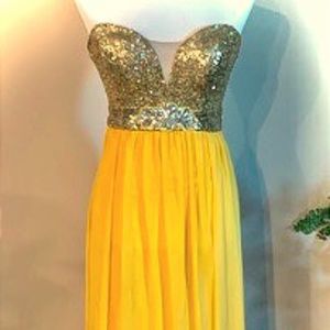 B. Darlin Yellow/Gold sequined Gown